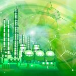 Modern,Chemical,Manufacturing,Plant,On,A,Green,Technological,Background,With