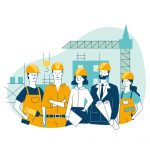 Engineering,And,Construction,Workers,Standing,Together,Vector,Illustration.,Construction,Team